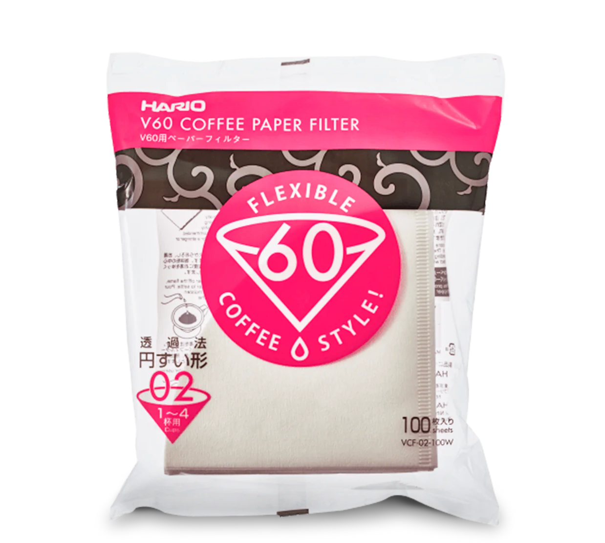Hario V60 2 Cup Filter Papers (100)